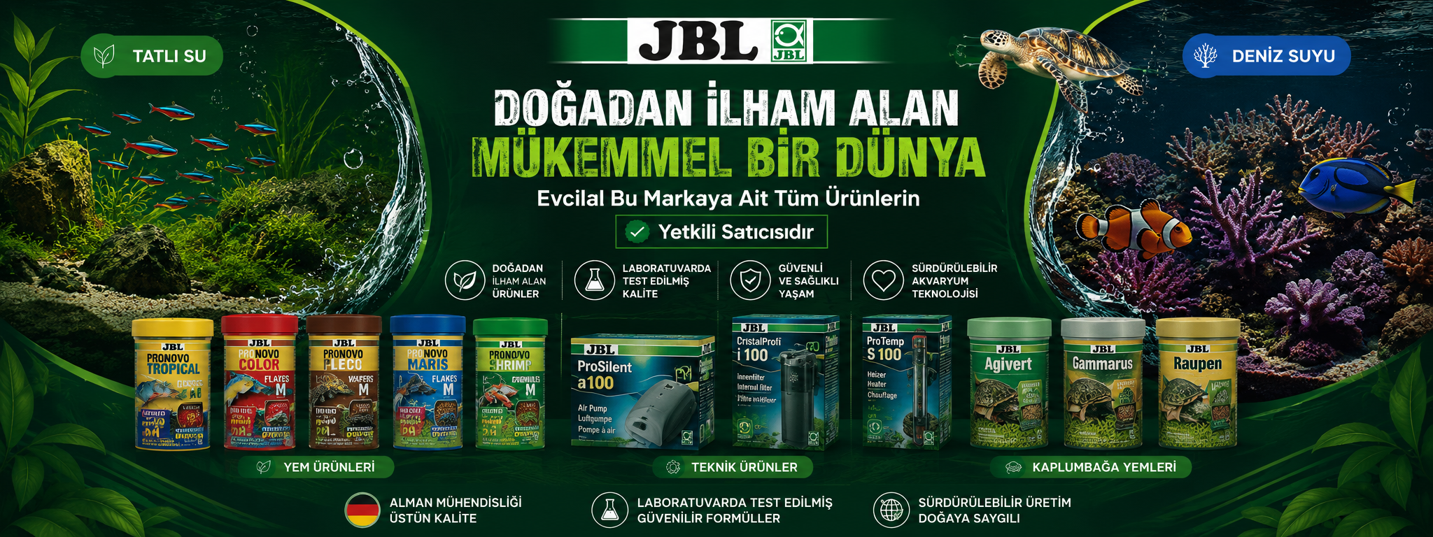 JBL Balık yemi ve akvaryum ekipmanları