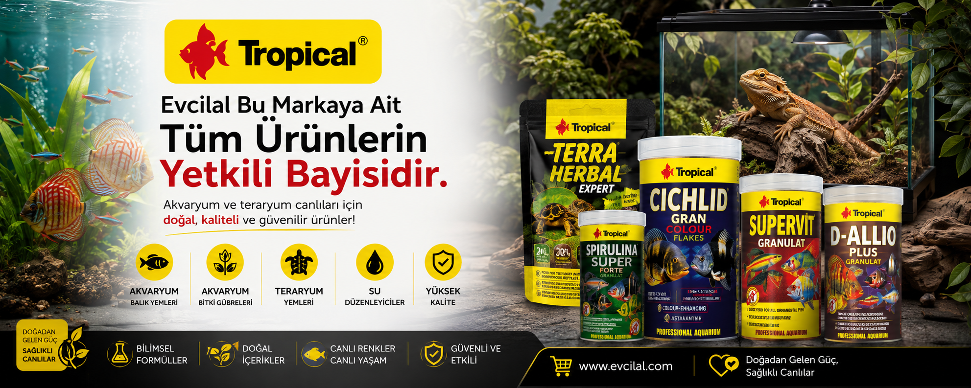 Tropical marka yem , akvaryum sürüngen ürünleri