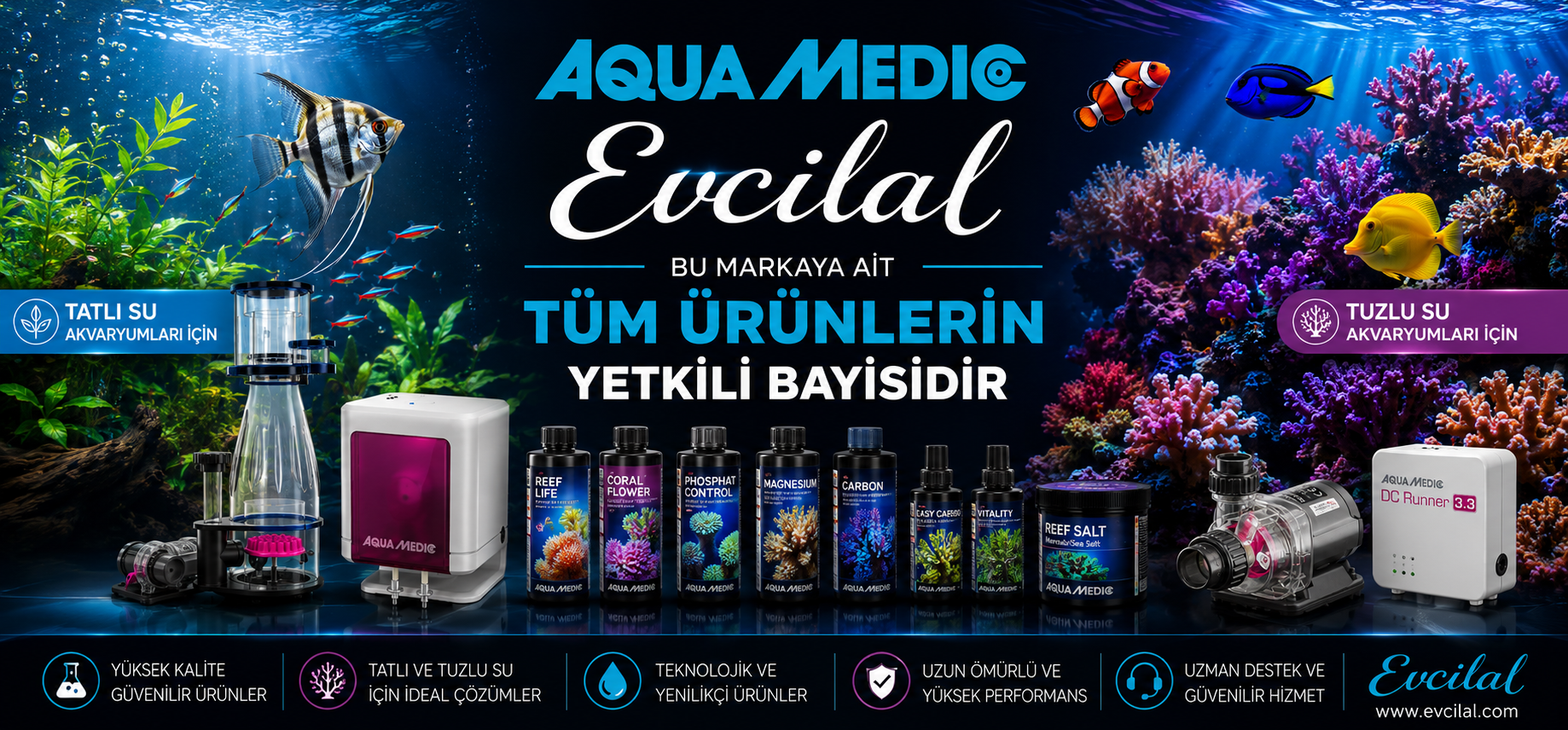 Aqua Medic Protein Skimmer, Dalga Motoru, Dozaj Pompası Fiyatları