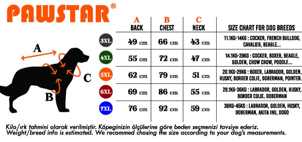 pawstar-kopek-yagmurlugu-beden-tablosu