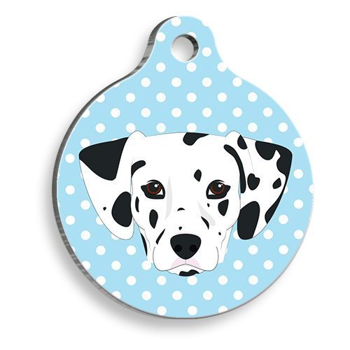 Pet Tag Art Puantiyeli Dalmaçyalı Yuvarlak Köpek Künyesi Large: 3,8 cm.