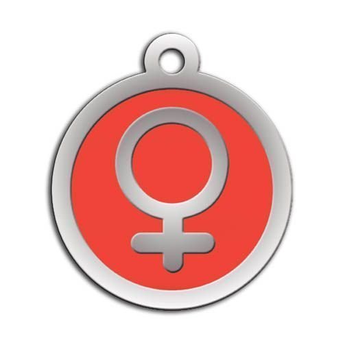 Dalis Pet Tag - Mineli Kadin Sembol Desenli Künye Pembe