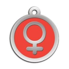 Dalis Pet Tag - Mineli Kadin Sembol Desenli Künye Pembe
