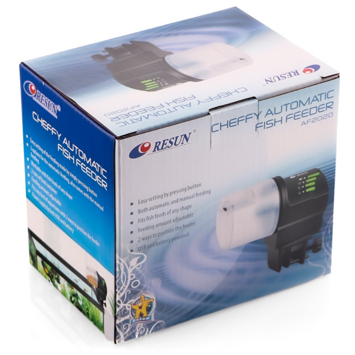 Resun AF 2020 Otomatik Yemleme Makinası USB ve Pilli Akvaryum Yemleme Cihazı